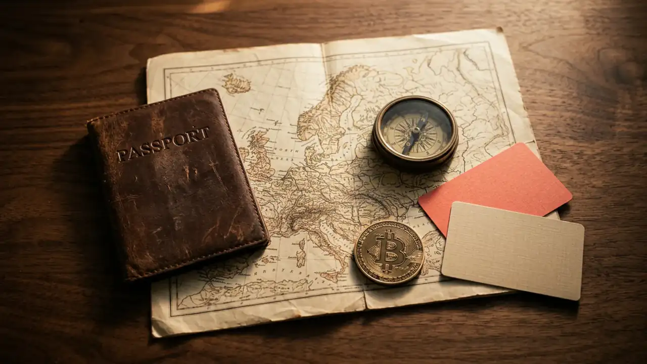 Travel gift cards still life